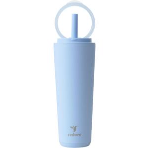 REDUCE Halo 24 oz Stainless Steel Vacuum Insulated Tumbler - Spill Proof Travel Mug with Flip Handle Lid - Keeps Drinks Cold for 32 Hrs - Dishwasher Safe - Cupholder Friendly - Glacier