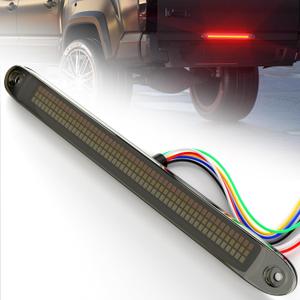 PSEQT 16" LED Trailer Tail Light Bar, Brake Stop Turn Signal Running Reverse Lights Red & Amber & White 3-Color Multi-Function Identification Strip Lamp Waterproof for Pickup Offroad Truck Trailer RV