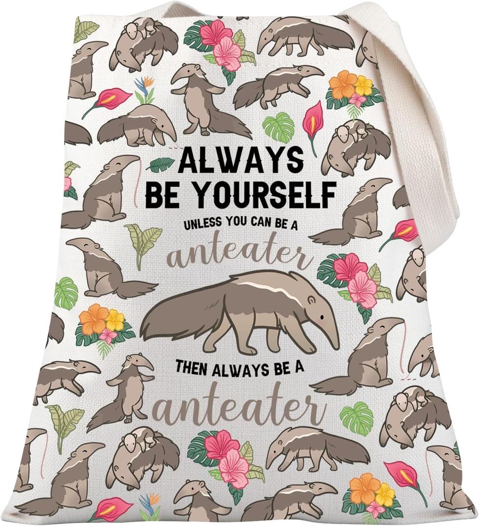 PLITI Anteater Lover Gift Always Be Yourself Unless You Can Be A Anteater Tote Bag For Wildlife Animal Lover