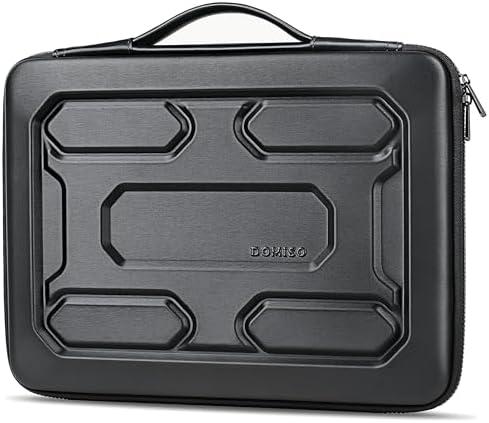 DOMISO 17 inch Laptop Sleeve with Handle Shockproof Computer Bag Waterproof EVA Protective Carrying Case for 17" Lenovo Yoga 720 IdeaPad 310 320 ThinkPad T570/Dell Inspiron 15/HP Envy 15, Black