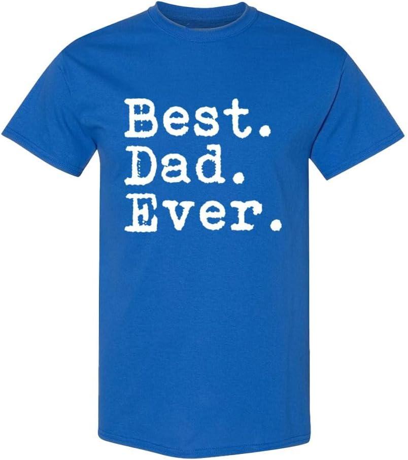 2 x The Goozler Father's Day Tee Best Dad Ever Men's T-Shirt Graphic Tee for Him Holiday Birthday Present White Elephant Gift (Blue, XL)