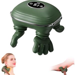 Neck Massager with Heat, Bionic Shiatsu Neck and Shoulder Massager with 4D Kneading Fingers, LCD Display & Adjustable Intensity, Heated Neck Massage Device Simulates Real Palm to Relax Muscle Tension