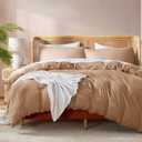 Nestl Mocha Brown Duvet Cover Queen Size - Soft Double Brushed Queen Duvet Cover Set, 3 Piece, with Button Closure, 1 Duvet Cover 90x90 inches and 2 Pillow Shams (06 - Mocha Brown (No Comforter))