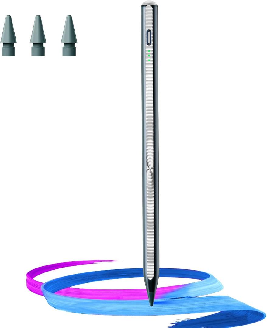 Stylus Pen for iPad(2018-2026)-13 Mins Fast Charge with Tilt Sensitivity & Palm Rejection for iPad 11/10/9/8/7/6th Gen, Air 5/4/3/M4/M3/M2, Pro 13"/12.9"/11"/M4, Mini 7/6/5th, Metallic Blue