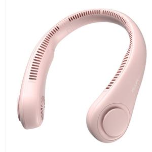 JISULIFE Portable Neck Fan, Hands-Free Bladeless, 5 Speeds, 4000 mAh Battery Operated Wearable Personal Fan, Twistable, Rechargeable, Gift for Women Men-Pink