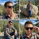 Trendy Black Square Polarized Unisex Sunglasses UV 400 Protection TR7515