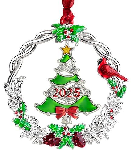 Christmas Tree Ornament Metal Silver Hanging Rotatable Design Charm Holiday Decorative Pendant Gift Keepsake (2025)