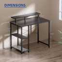 Pamray 33.5 Inch Small Computer Desk with Monitor Stand and Shelves