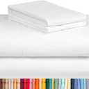 LuxClub 4 PC King Size Sheet Set Bed Sheets Deep Pockets 18" Wrinkle Free Cooling Bed Sheets Machine Washable Hotel Bedding Silky Soft - White King