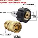 Twinkle Star Pressure Washer Adapter Set, Quick Disconnect Kit, M22 14 mm Quick Connect Swivel to 3/8'' Quick Connect Fittings, 3/4" to Quick Release