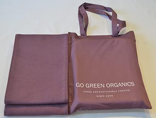 GO GREEN ORGANICS, Waffle Bath Towel Pack of 2, 30.5x58 INCHES, 100% Natural Organic Cotton, GOTS Certified (Burgundy) Super ABSORBANT & Quick Dry,NO SOFTENERS, Environment Friendly