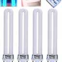 ZJchao LED Lamps Bulbs Set, 4 pcs 9 W Not Inductance Bulb Replacement UV Tube 365nm Lamp Bulb Tube for Nail Art Dryer UV Lamp Light U Shaped Light Bulbs Replacement for Nail Lamp Nail Art Dryers