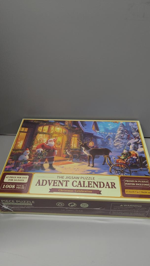 Pack of 18 NEW Advent Calendar Puzzle Christmas Celebration 1008 Pieces Santa Reindeer NIB
