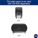 Tork Advanced Toilet Paper Roll, White, Compatible with T24 Dispensers, 2-ply, Soft Tissue, 80 rolls x 500 sheets (2461200)