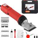 DUCKBOY Heavy Duty Clippers for Thick Coats Animals, 500W Professional Electric Shearing Machine for Horse Pony Cattle and Large Dogs Livestocks Grooming, 6 Speed & 2 Detachable Shearing Blades (500W Horse Clipper)
