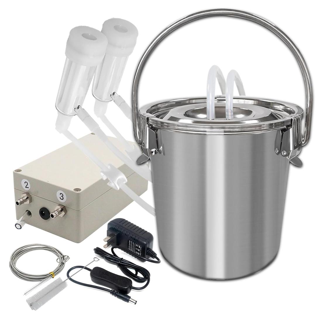 Goat Milking Machine, Portable Pulsation Plug-in Vacuum Pump Goat Milker (3 Litre, Basic)