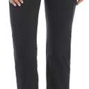 Jockey Women's Premium Pocket Slim Flare Yoga Pants (Medium, Deep Black)