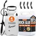 Rock Glue, 99% Super Thick & Max Coverage 1 Gallon Mulch Hold with Sprayer for Landscaping, Covers Up to 3X Area, Pea Gravel Stabilizer Landscape, Gravel Binder for Pebble, Pine Straw, Gravel