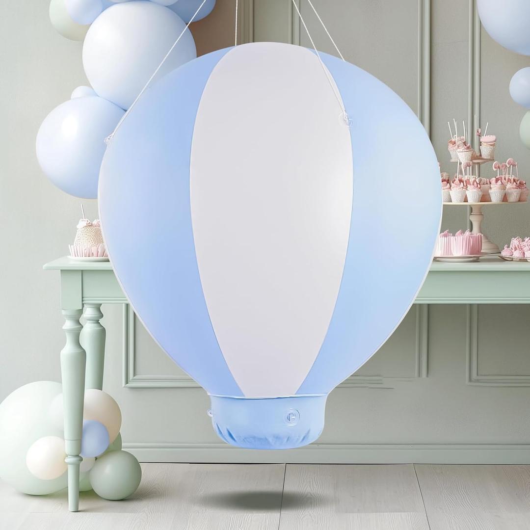 3FT Hot Air Balloon Decorations, Inflatable Baby Shower Decoration Balloon for Baby Birthday Party Wedding Exhibitions, Air Pump Inclued (Blue)