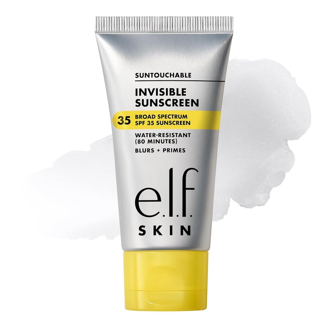 e.l.f. SKIN Suntouchable Invisible SPF 35 Sunscreen, Lightweight Gel for Under Makeup, Daily Face Sunscreen for Women, Vegan & Cruelty-Free (1.7 Fl Oz (Pack of 1))