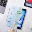 Cute Butterfly Bow Pad Case for 10.9 Inch iPad 2022/2025, Clear TPU Smart Stand Back Cover with Pencil Holder, for iPad 10th/11th Generation Auto Wake/Sleep Protective Case