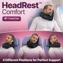 ComfyNap Versatile Travel Neck Pillow for Airplane [Patented], 9 Positions in 3 Techniques, Plane Pillow with Pure Memory Foam, Travel Pillow with HeadRest Flight Sleep, Travel Essential - Mercury