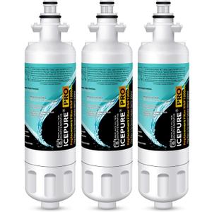 ICEPURE PRO ADQ36006101 NSF/ANSI 401 Certified Replacement for LG LT700P Kenmore Elite 46-9690 ADQ36006102 HDX FML-3 LT700PC LFX28968ST LFXS29626S RWF1052 RWF1200A Refrigerator Water Filter 3PACK