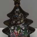 Christmas Snow Globe Lantern Water Glittering Santa's List with Music& Timer, USB Lined/Battery Operated Lighted Lantern for Christmas Festival Decoration Gifts Santa