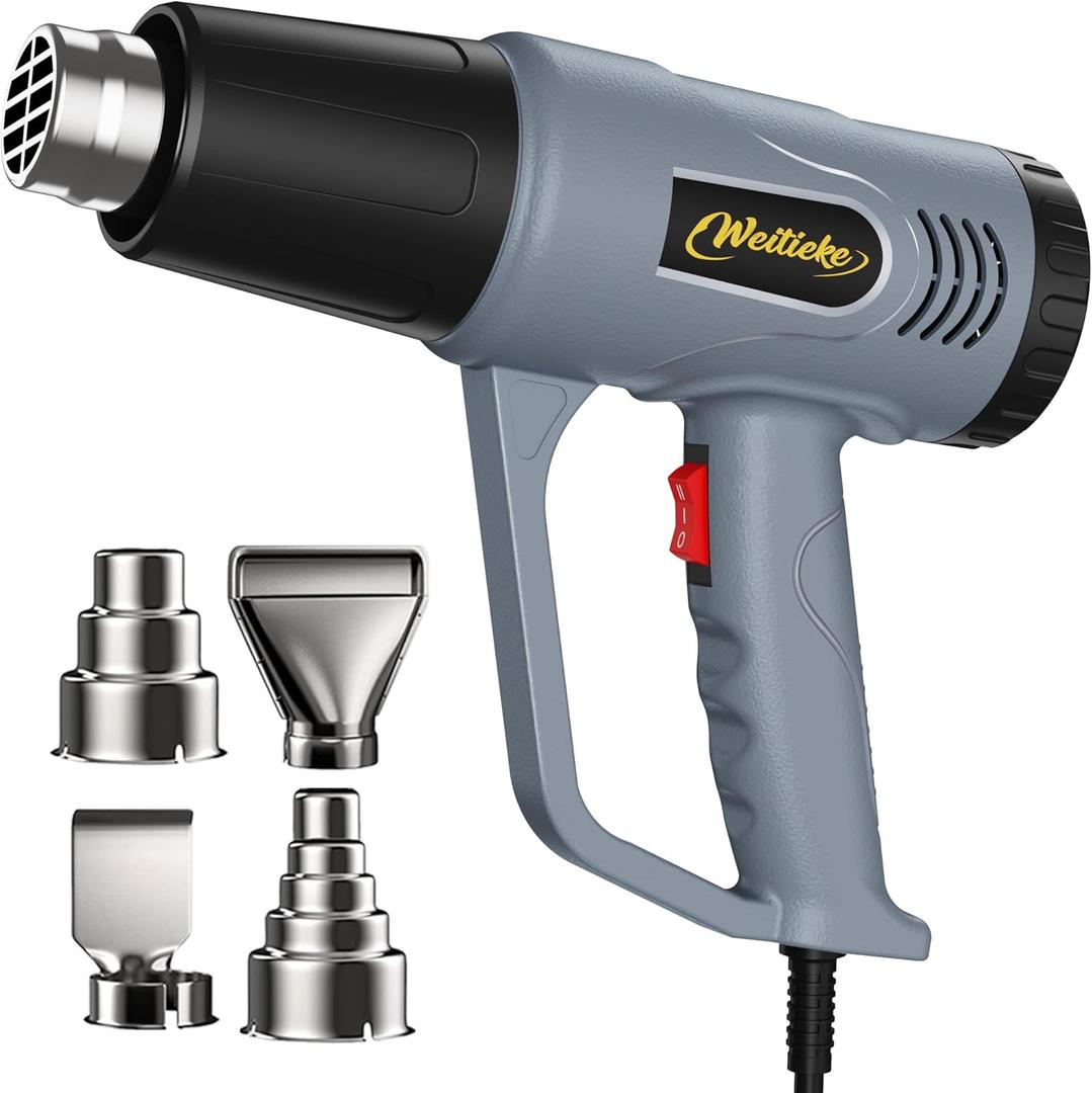 Heat Gun572& 1112 Dual Temperature Control Heat gun', Overload Protection with 4 Nozzles for Crafting, hot air gunShrink Wrapping, Phone Repair, Epoxy Resin