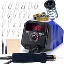 WEP 939D-V Wood Burning Kit 250-750℃/ 482-1382℉Adjustable Wood Burning Tool with Detachable Pen, 20 Wood burner Tips, WoodBurning Pen Holder Suitable for Pyrography, Leather Burning Kit
