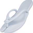 Foldable Flip-Flop Travel Slippers Shower Shoes Slides Summer Camp Sandals Soft Comfy Non-Slip Quick Dry House Bathroom Gym Spa Pool Sandals Beach (7-7.5 Women/5.5-6 Men, Blue)