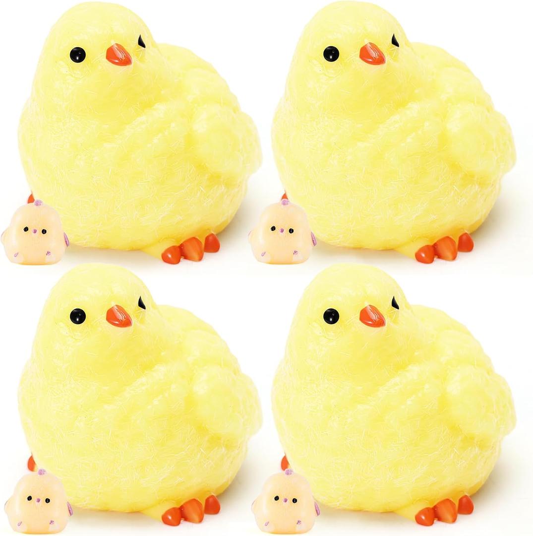 2 x 8Pcs Taba Chick Squishy Toys - Kawaii Chicks Mochi Squishy Sensory Toys for Kids, Cute Fufu Stress Relief Fidget Toys, Handmade Chicken Taba Toys, Soft Pull & Stretch Toys for Kids & Adults