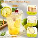 12 oz Clear Plastic Cups Disposable Gold Plastic Cocktail Glasses 50 Pack Drinking Disposable Wine Cups for Party Birthday Wedding Graduation