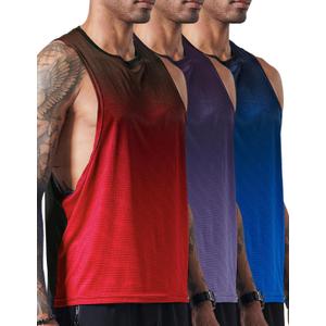 3 Pack Mens Drop Arm Muscle Tank Tops, Gym Bodybuilding Workout Stringers Sleeveless Cut Off Shirts (S)