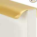goldenwarm 5 Pack 5 Inch Matte Gold Finger Pulls Cabinet Edge Pulls Brushed Brass Drawer Handles Edge Hardware for Kitchen Cupboard, Size: Hole Center:128mm(5in)