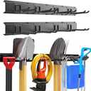 Garage Garden Tool Organizer Wall Mount, Heavy Duty Garage Tool Storage Rack 64 Inches, Max Load 440lb - Shovel, Rake, Folding Chair, Weed Eater Storage