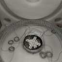 32'' Ring Modern Crystal Chandelier Dimmable Ring Pendant Light Round Crystal Chandeliers for Living Room Dining Room Bedroom Silver