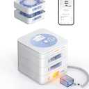 28-Day(1X) Automatic Pill Dispenser (Expandable Tray) App & On-Device Setup by Family, LCD Display, Digital Lock, Sound & Light Alerts- Safe Medication Organizer for Dementia Seniors (2-Tray, White)