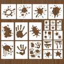 22 Pcs Graffiti Stencils with Handprints Stain and Splatter Patterns Mixed Size Reusable Spray Paint Templates Graffiti Stencils for Painting on Wood Canvas Fabric DIY Crafts