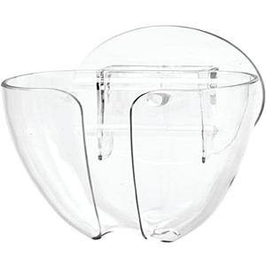 iDesign Plastic Self-Draining Suction Cup Wall Mount Kitchen Sink Bar Soap Holder - 2.5" x 3.5" x 6", Clear