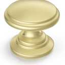 goldenwarm 25 Pack Cabinet Knobs Brushed Gold Cabinet Knobs Round Gold Drawer Pulls Zinc Alloy Hardware for Bedroom Dresser Drawer 1-1/5 Inch Diameter