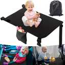 Toddler Airplane Bed, Portable Kids Airplane Seat Extender, Airplane Travel Essentials for Toddlers, Comfortable Footrest for Kids, Must-Have Toddler Travel Bed for Flights (Black)