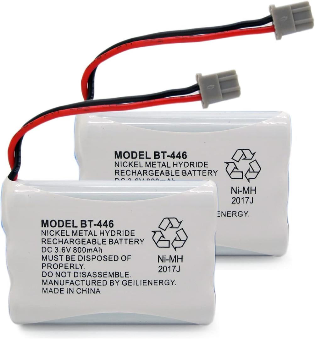 GEILIENERGY BT446 BT-446 Phone Battery Compatible with Uniden BBTY0503001 BT-1004 BT-1005 GE-TL26402 BT-504 CPH-488B 3.6V 800mAh (2 Pack)