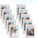 WOGOZAN 2x3 Mini Picture Frame for Fujifilm Instax Mini 12/11/99/41/40/SE/EVO Classic Polaroid Frames 2.15x3.4 Inches Photo Wallet Sized Picture Frame with Protective Film (Grey) (10 Pack)