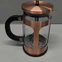 BAYKA 21 Ounce 0.6 Liter French Press Coffee Tea Maker Small, Heat Resistant Thickened Borosilicate Glass Stainless Steel Single Serve Brewer, Cold Brew Cafetera Teapot, Copper