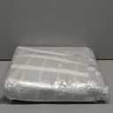 Ranunculus Tufted Queen Duvet Cover Set, Fluffy Washed Microfiber Stripe Duvet Cover Queen Size with Button Closure & 2 Pillow Shams for All Seasons, Comforter Not Included (Grey Check, 90"x90")