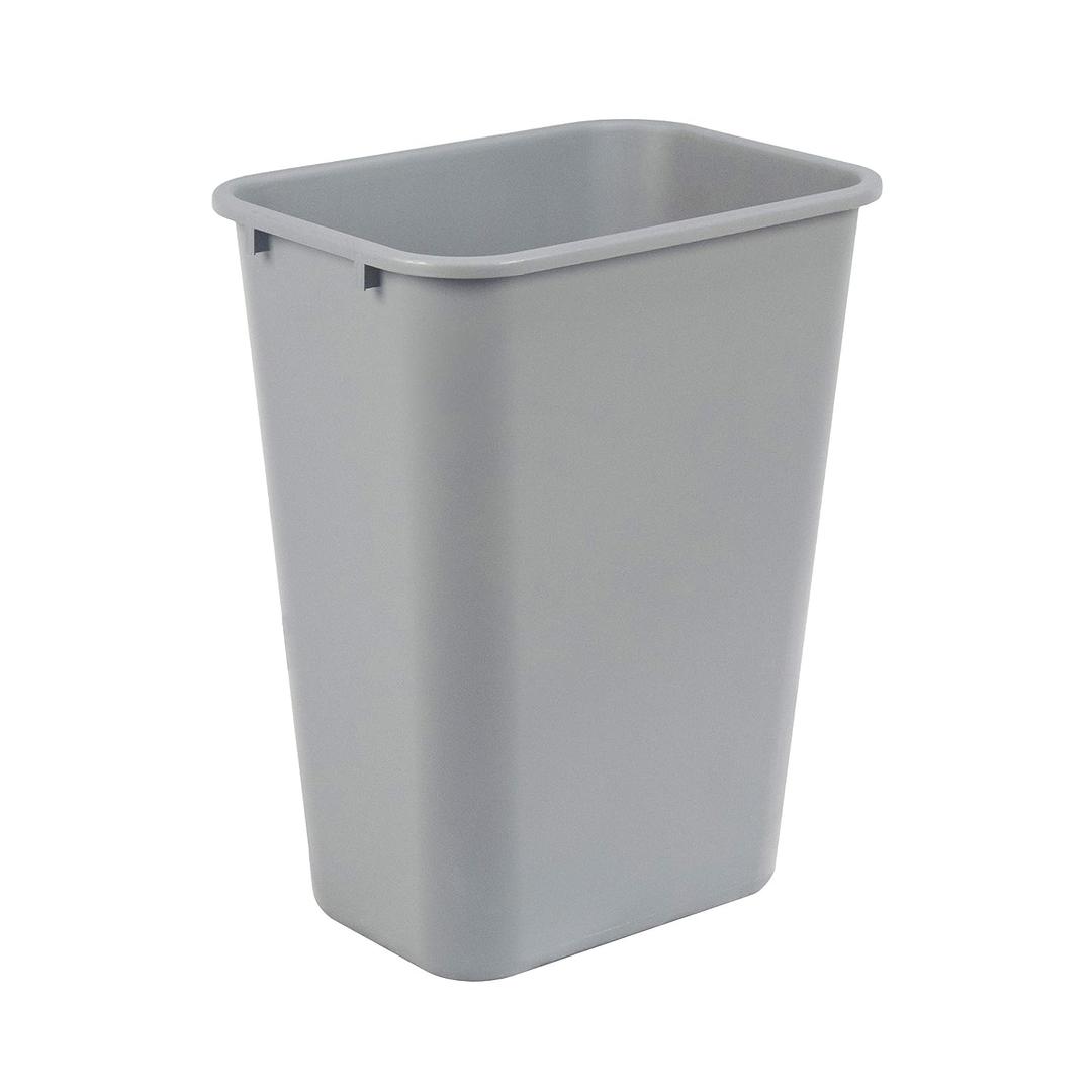 Amazon Basics Lightweight Rectangular Commercial Office Wastebasket, 10 Gallons, Grey