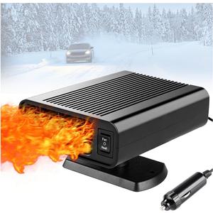 12V Dual-Mode Car Heater & Defogger, 150W Rapid Windshield Defroster & Cooler-Compact Design for Easy Cigarette Lighter Connection(M)