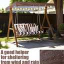 LED Lighted Porch Swing Canopy Replacement Waterproof LED Swing Canopy Top Cover 2-3 Seat Shade Awning Cover for Garden Outdoor Patio(65 x 45 Inch,Brown)