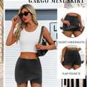 Women's Jean Skorts High Waist Wrap Asymmetrical Hem Mini Skort Stretchy Trendy Casual Denim Skirt Shorts (Black)